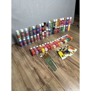 Acrylic Paint Lot of 59 Various Colors 2oz Bottles Art Craft Supplies Hobby